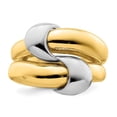 thumbnail image 5 of Solid 14k Yellow and White Gold Two Tone Dome Ring Band Size 5.5, 5 of 6
