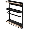 thumbnail image 1 of Hanging Shelf Shelf Fridge Storage with Suction Cups Spice Rack Shelf Wall Mounted Kitchen Storage Herb Freestanding Spice Shelf(Black), 1 of 5