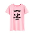thumbnail image 3 of TWZH Women Camping is My Retirement Plan Letter T-Shirt Short Sleeve Funny Tee, 3 of 6