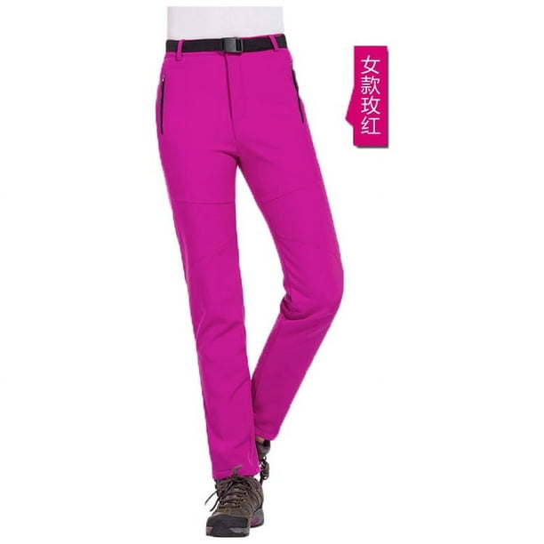 Pantalones de lana para mujer, pantalones de lana de caparazón blando de corte ajustado, pantalones de asalto a prueba de viento e impermeables, pantalones de esquí, pantalones de senderismo al aire