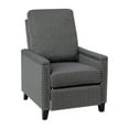 thumbnail image 2 of Emma + Oliver Gray Fabric Upholstered Push Back Recliner with Nailhead Trim and Pop Out Footrest for Living Room, Den & Bedroom, 2 of 14