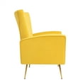 thumbnail image 7 of Velvet Accent Chairs with Arms, Modern Upholstered Wingback Vanity Chair with Metal Legs and Armrests, Mid-Back Single Sofa for Living Room Bedroom Apartments, Yellow, 7 of 7