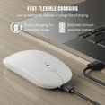 thumbnail image 3 of VerdeVida Bluetooth 5.2 Wireless Mouse — Rechargeable Silent-Click Mouse for MacBook, Laptop, PC, iPad, Chromebook, Windows 11/10/8 — Slim Portable Travel Mouse, 1600 DPI, Multi-Device, White, 3 of 7