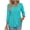 LakeBlue, variant on MOSHU V Neck Womens Tops 3/4 Length Sleeve Tops for Women Babydoll Tunic Dressy Casual Womens Blouses