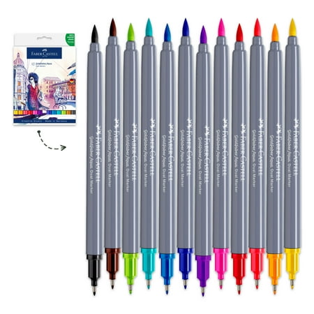 UPC: 4005401646129 | Faber-Castell Goldfaber Aqua Dual Markers- 12 Count Art Set  All Skill Levels  (Doubled-Ended Markers)