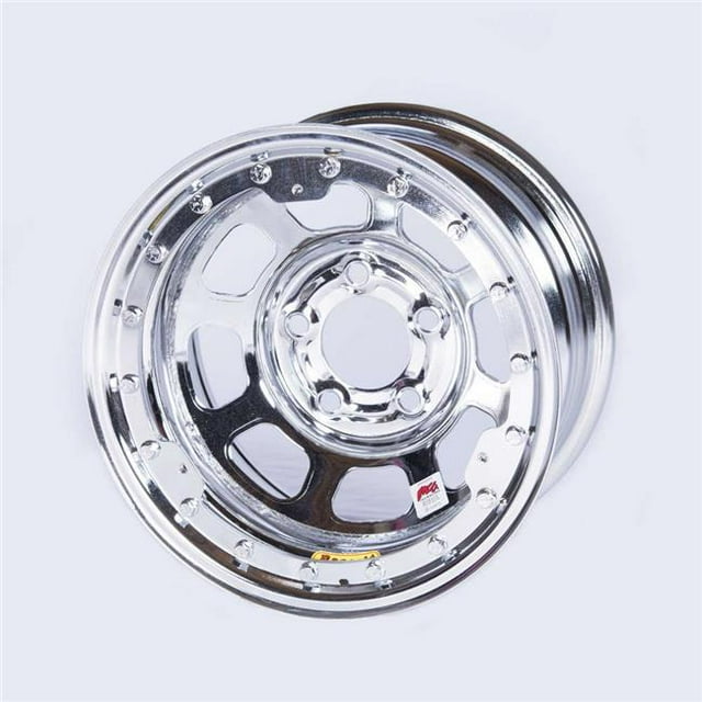 58D52ICLK 15 x 8 Po. Roue à Billes en Acier Chromé avec Trou en D - Motif de Pêne Arrière de 2 Po & #44; 5 x 5 Po.