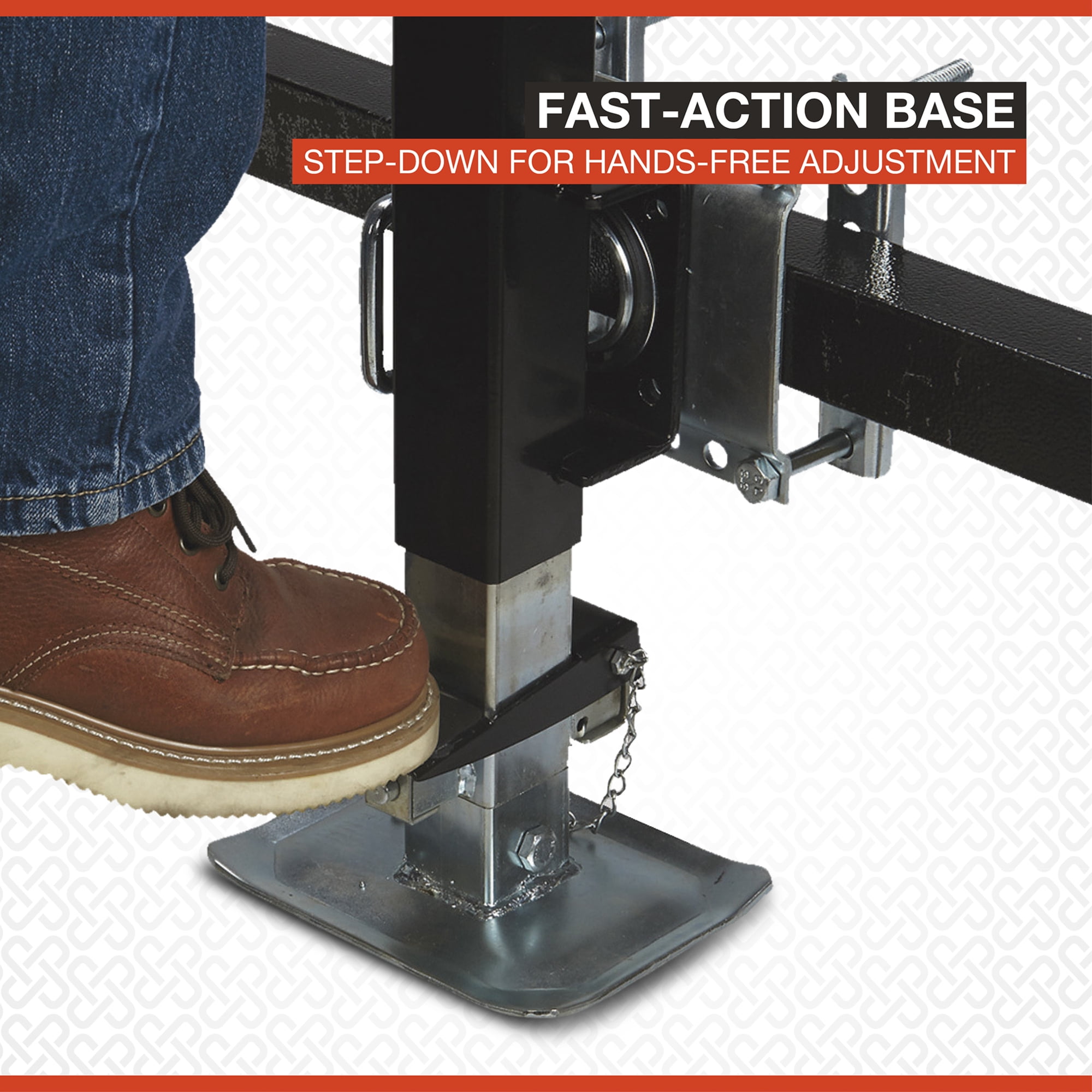 Ultra-Tow XTP Fast-Action Square Tube Trailer Jack, 2000-Lb., Topwind, A-Frame Mount, Bolt-On