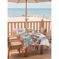 thumbnail image 2 of Outdoor Tablecloth with Umbrella Hole for Patio/Picnic/Party/Camping, Turtle Coastal Waterproof Table Cloth Rectangle Table Cover Washable, Nautical Summer Beach Coral Seahorse Jellyfish (52"x 70"), 2 of 8