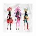 thumbnail image 1 of Fashion Decorative Satin Napkins Set of 4, Colorful Woman Silhouettes in Cheerful Flourish Carnival Clothes Print, Square Fabric Party & Dinner Napkin, 12", Multicolor, by Ambesonne, 1 of 2