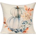 thumbnail image 4 of Fall Outdoor Throw Pillow Covers 18x18 Set of 4 Thanksgiving Porch Decor Autumn Decoration Halloween Pumpkin Cushion Decorative for Patio Couch Sofa Living Room, 4 of 5