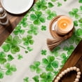 thumbnail image 4 of Table Runner - 72 Inch Long, St. Patrick's Day Kitchen Dining Table Runner Dresser Scarves, Watercolor Lucky Clovers Green Rustic Farmhouse Decor for Coffee Tables Wedding Party Banquet, 4 of 8