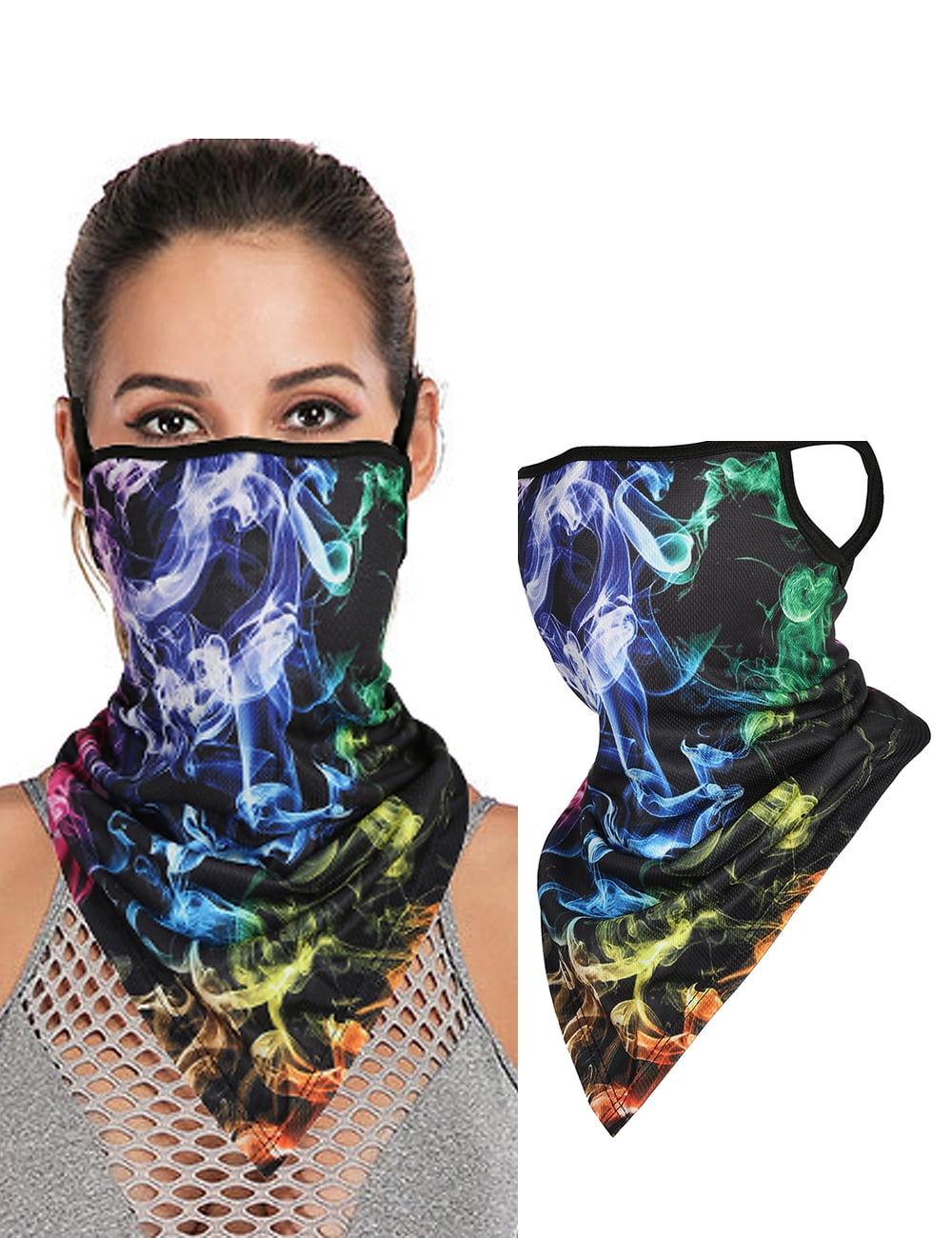 WOCACHI 2PC Unisex Rave Bandana Neck Gaiter Tube Headwear for Women Men Face Scarf Mouth Cover Face Shields Outdoor Protection from Dust Other Airborne Irritants Pet Dander Pollen 