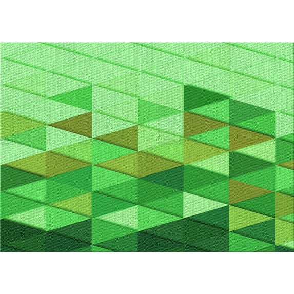 Ahgly Company Indoor Rectangle Patterned Emerald Green Area Rugs, 7' x 10'