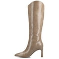 thumbnail image 2 of Journee Womens Rehela Wide Width Wide Calf Pull On Stiletto Heel Boots, Widths Available, 2 of 9