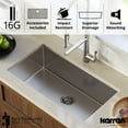 thumbnail image 2 of Karran 32" Undermount 16-Gauge Stainless Steel Extra Large Single Bowl Kitchen Sink Kit, 2 of 6