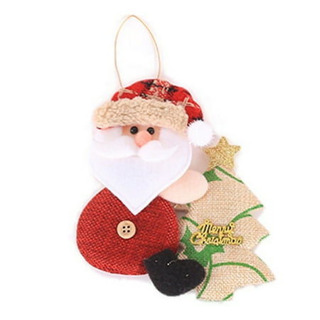 

Christmas Santa Pendant with Lanyard Durable Creative Decorative Plush Toy for Home Inside Fireplace Decoration Old Man