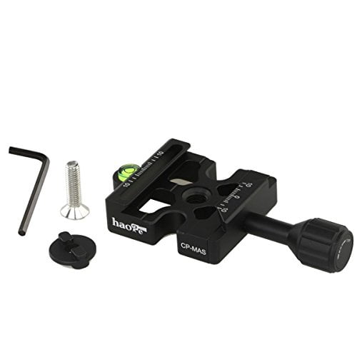 Haoge Combo Boss Adapter Convertor with CP-MAS Arca & Manfrotto Compatible Quick Release Clamp for Manfrotto Tripod Ball Head Clamp Replacement