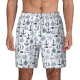 thumbnail image 3 of Uemuo Dock Rudder Pattern Mens Swim Trunks Quick Dry Board Shorts with Mesh Lining, Stretch Beach Shorts Quick Dry No-Chafing Board Shorts-Medium, 3 of 9
