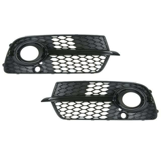 2 piezas de cubierta de malla para luz antiniebla delantera, color negro brillante, moldura izquierda y derecha de repuesto para Q5 SQ5 2013-2017