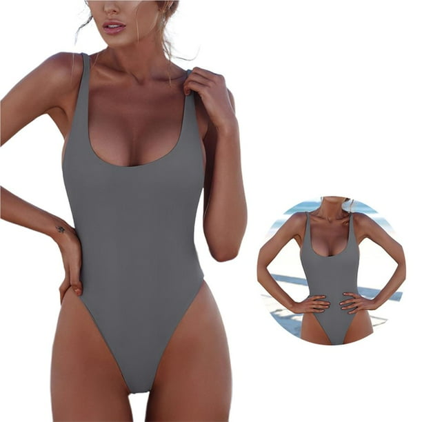 Women's Backless Bodysuit High Cut Thong Leotard One Piece Swimwear Bathing  Suit