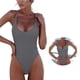 thumbnail image 5 of Traje De Baño De Una Pieza Con Tanga De Natación Sexy, Traje De Baño Gris Para Mujer, Traje De Baño Monokini Brasileño Sin Espalda Para Mujer M Sweethay BA000480-00, 5 of 6