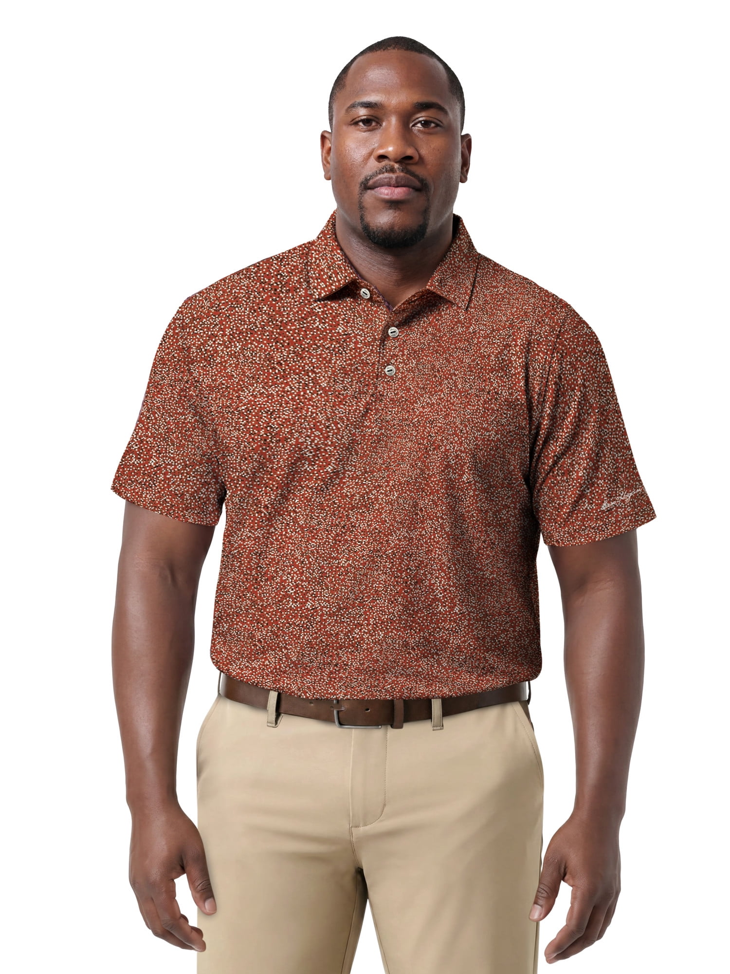 Ben Hogan Performance Men’s & Big Men's All-Over Micro-Confetti Short Sleeve Golf Polo Shirt, Sizes S-4XLT