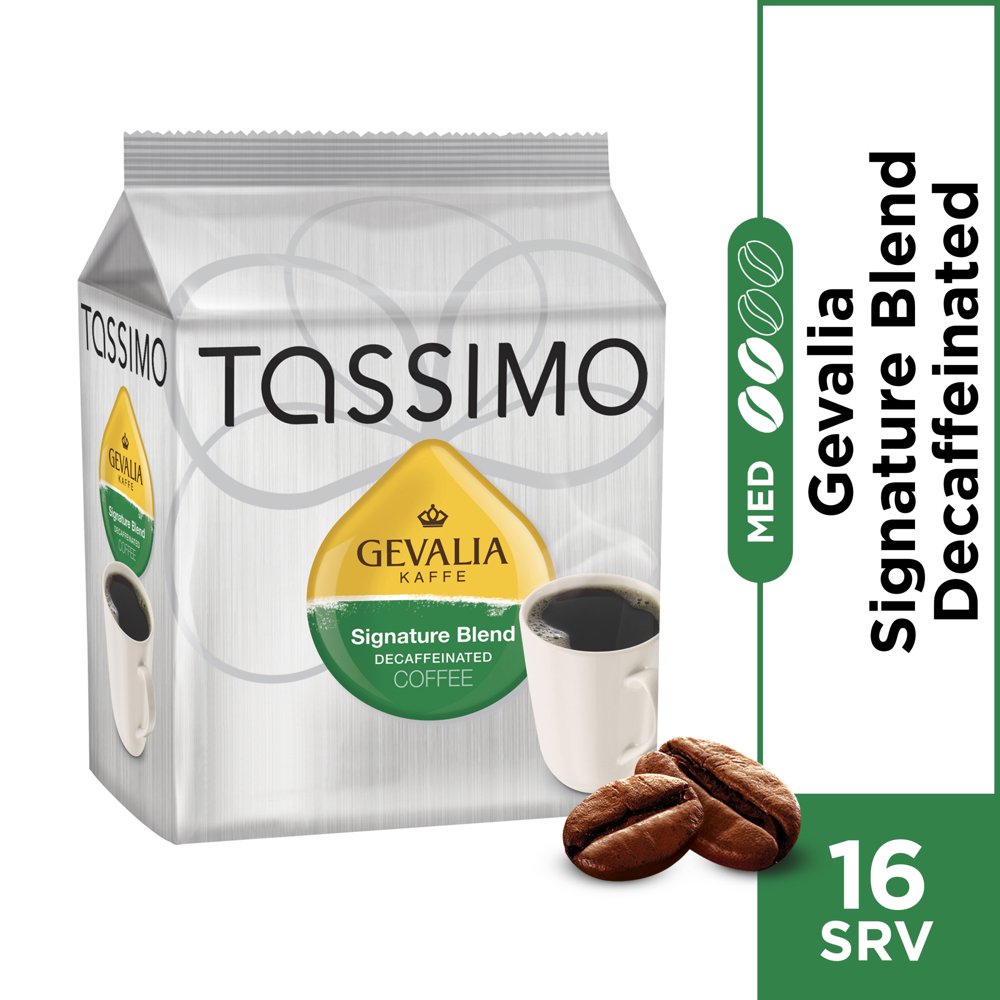 Gevalia Signature Blend Decaf Coffee Tassimo TDiscs, Decaffeinated, 16