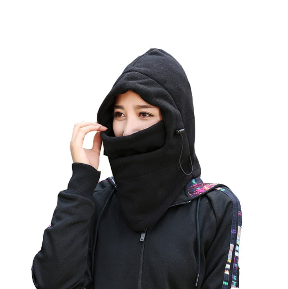 Adjustable Fleece Windproof Ski Face Mask Balaclavas Hood black by PureAid