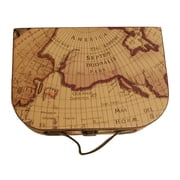 Large Map Faux Leather Suitcase