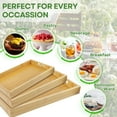 thumbnail image 5 of Bamboo Trays for Serving Food - 3 Pack Bamboo Wooden Serving Trays with Handles - Rectangular Bamboo Food Tray Set (Large, Medium, Small ) for Breakfast, Lunch, Dinner, Snack, Party, Bed, 5 of 9