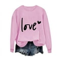 thumbnail image 2 of Luxalzxs Heart Sweatshirts for Women Valentines Day Love Letter Print Graphic Tees Cute Long Sleeve Crewneck Tops Casual Sweatshirts Blouses, 2 of 4