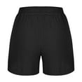 thumbnail image 4 of ZZwxWA Women's Double Layered Pleats Maternity Shorts Underbelly Drawstring Elastic Waist Retro Cotton Shorts with Pocket Solid Color, 4 of 5