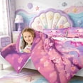 thumbnail image 4 of Manfei Aquatic Axolotl 7-Piece Twin Bedding,Ocean Animal Bedding Comforter Set,Colorful Stars Reversible, 4 of 7