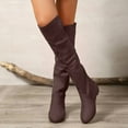 thumbnail image 2 of Dakaela Women's Thigh High Boots Slouchy Over The Knee Flat Long Boot Suede Winter Outdoor Dress Shoes, 2 of 5