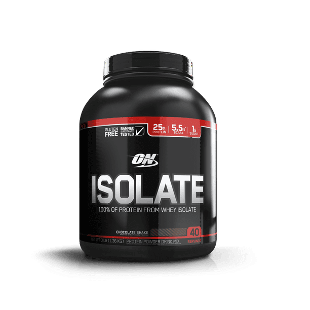 Optimum Nutrition Isolate Whey Protein Powder, Chocolate Shake, 25g Protein, 3 Lb