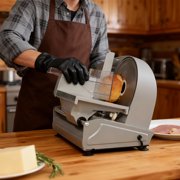 Valley Sportsman 7.5 Electric Meat Slicer w/Stainless Blade 180W Adjustable Thickness Cuts Meat/Bread/Cheese