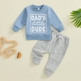 thumbnail image 2 of TOWED22 Toddler Baby Boy Outfits 2pcs Long Sleeve T-Shirt Casual Joggers Pants Cotton Graphic Print Clothes Casual Clothing(Blue,2-3Y), 2 of 4