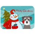 thumbnail image 2 of caroline's treasures bb1826cmt snowman with schnauzer kitchen or bath mat, 20 by 30", multicolor, 2 of 2
