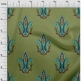 thumbnail image 2 of oneOone Polyester Lycra Light Green Fabric Leaves & Paisley Block Craft Projects Decor Fabric Printed By The Yard 56 Inch Wide, 2 of 4