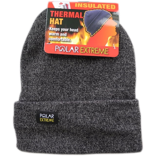 Gorra de Invierno de Punto Térmico Polar Extreme para Hombre con Forro Polar y Gorro con Calavera (Gris)