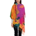 thumbnail image 4 of Cauagu Colorful Parrot Jungle Dream A Print Women Wrap Shawl tassels Scarves Retro Scarf 77.6"X28.3", 4 of 8