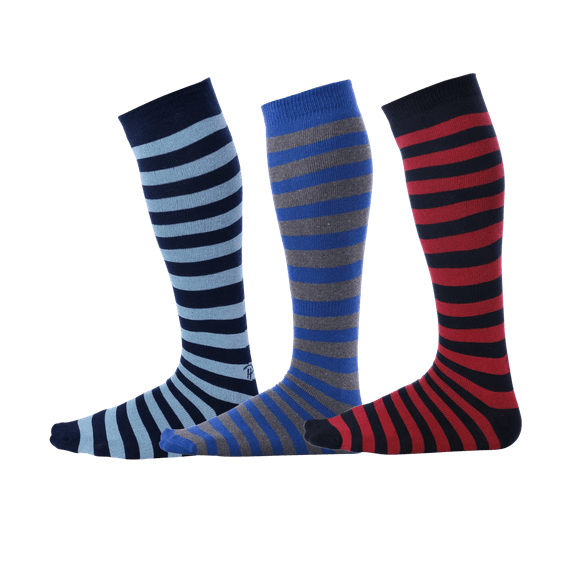 Pierre Henry Over the Calf Socks for Men (3 pairs) | Cotton Over the Calf Dress Socks