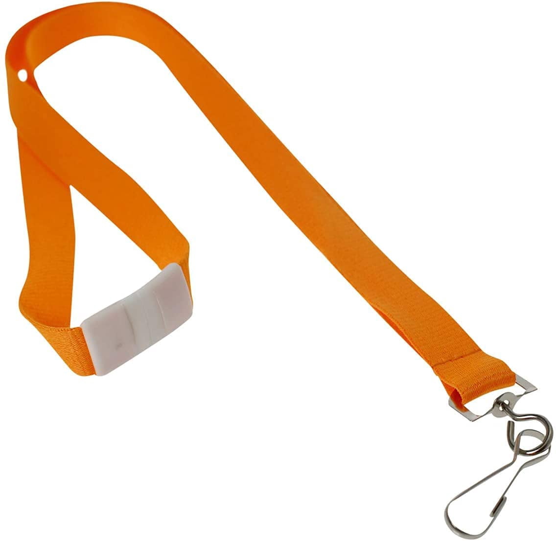 25 Pack - Bright Wide Lanyards for Name Badges with Safety Breakaway Neck Clasp & ID Badge Holder J Clip - Hi Visibility Neon for Name Tag, Keys, Cruise, Student ID by Specialist ID (Neon Orange)