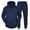 Navy, variant on Clearance 2024!Men Autumn And Winter Set Leisure Solid Color Zipper Sweater Pants Sports Suit