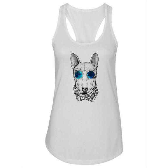 Dog With Sunglasses Racerback Tank Women -Image by Shutterstock, Female Large