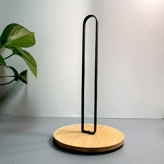 JIAYUEZHAO Wood Iron Non-Slip 5.9 in x 1.18 in x 7.87 in Paper Towel Holder