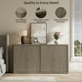 thumbnail image 4 of SICOTAS 66.3"W Large Kitchen Sideboard Buffet Cabinet 4 Fluted Doors & Adjustable Shelves, Console Cabinet with Storage for Living Room, Coffee Bar Station for Dining Room, Grey, 4 of 9