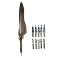 thumbnail image 2 of Feather Pen Set,Vintage Quill Pen Feather Signature Pen Set Antique Calligraphy Ink Dip Pen With 10 Replacement Nibs For Writing Drawing Signature Wedding Decoration, 2 of 8
