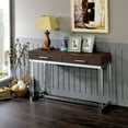 thumbnail image 2 of Furniture of America Dolan Faux Leather 2-Drawer Console Table, Brown, 2 of 6
