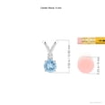 thumbnail image 4 of ANGARA Natural Round Aquamarine Solitaire V-Bale Pendant with Diamond in 925 Sterling Silver for Women (Size-5mm) | March Birthstone, Anniversary, Jewelry Gift for Women | Natural Aquamarine Necklace, 4 of 9